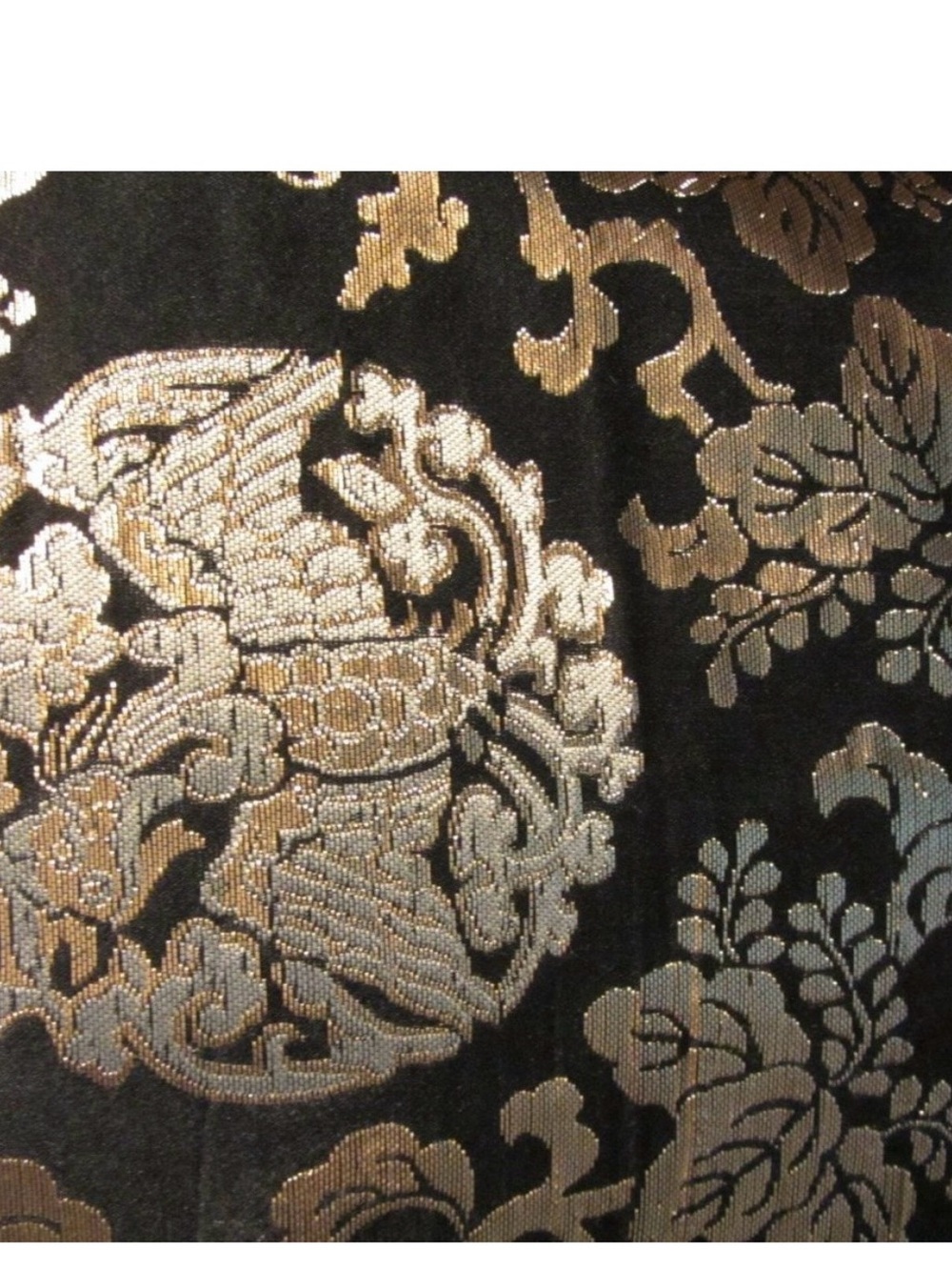 ⭐️🎩Ralph Lauren Black Label Black Pencil Skirt with Gold Medallion Brocade - Picture 5 of 8